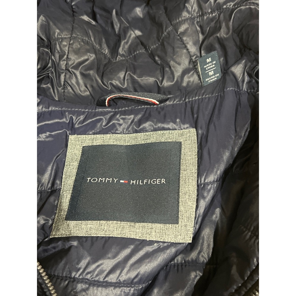 Tommy Hilfiger Mens Softshell Hooded Jacket Grey Full Zip Size Medium - Picture 2 of 15